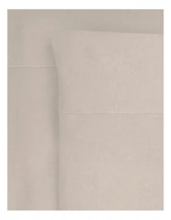 Sandy Cape Washed Belgian Linen Sheet Set In Moonbeam
