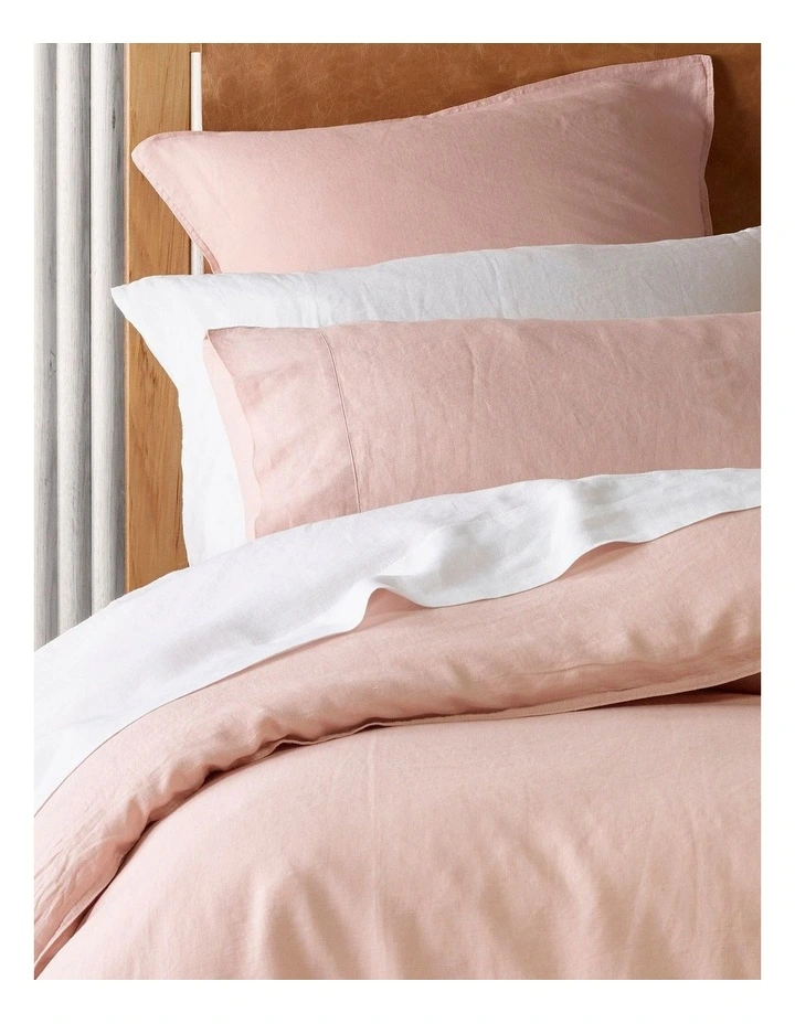 Sandy Cape Washed Belgian Linen Quilt Cover Set Pink 4 Sandy Cape Washed Belgian Linen Quilt Cover Set Pink - Image 2