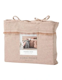 Chambray Fringe Bedlinen Collection In Hazelnut -Bedding Shop 650185390 900779500 3 2 720x928