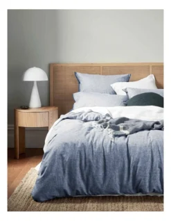 Chambray Fringe Bedlinen Collection In Denim