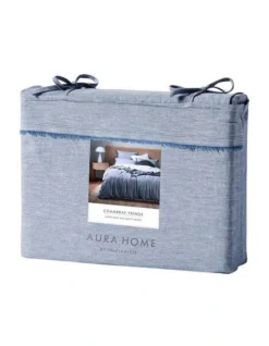 Chambray Fringe Bedlinen Collection In Denim -Bedding Shop 650185390 946596520 3 720x928