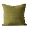 Vintage Linen Fringe Cushion Range In Olive -Bedding Shop 650191870 650184490 1 4 720x928