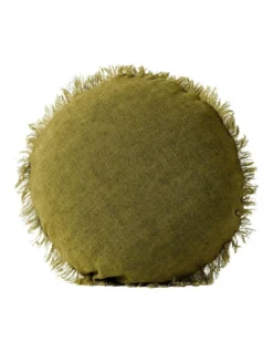 Vintage Linen Fringe Cushion Range In Olive -Bedding Shop 650191870 650184490 3 2 720x928