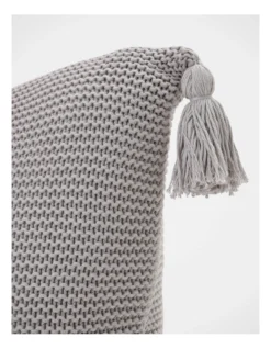 Melaky Knit Tassel Cushion Grey -Bedding Shop 694866250 694866160 2 1 720x928