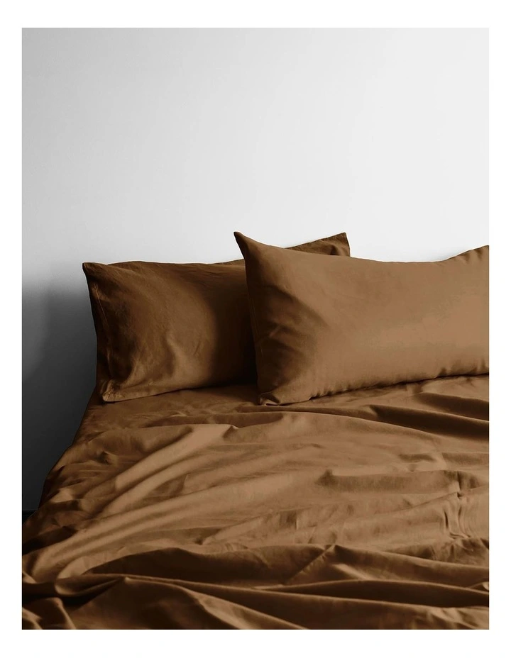 Halo Organic Cotton Sheet Set In Tobacco 3 Halo Organic Cotton Sheet Set In Tobacco