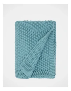 Norwood Knitted Throw Ocean Blue