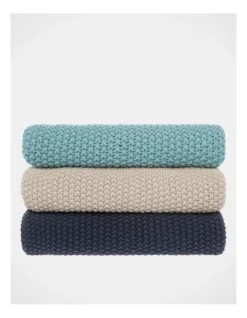 Norwood Knitted Throw Ocean Blue -Bedding Shop 749412730 3 720x928
