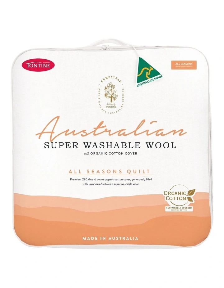Homestead Australian Super Washable Wool With Organic Cotton Cover All Seasons Quilt 3 Homestead Australian Super Washable Wool With Organic Cotton Cover All Seasons Quilt