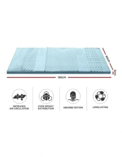 COOL GEL Memory Foam Mattress Topper BAMBOO 5CM 7-Zone Single -Bedding Shop 757101430 2 720x928