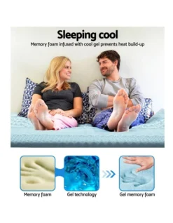 COOL GEL Memory Foam Mattress Topper BAMBOO 5CM 7-Zone Single -Bedding Shop 757101430 3 720x928