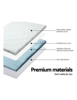 COOL GEL Memory Foam Mattress Topper BAMBOO 8CM 7-Zone Single -Bedding Shop 757101790 4 720x928