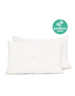 Set Of 2 Single Bamboo Memory Foam Pillow -Bedding Shop 757641880 5 720x928