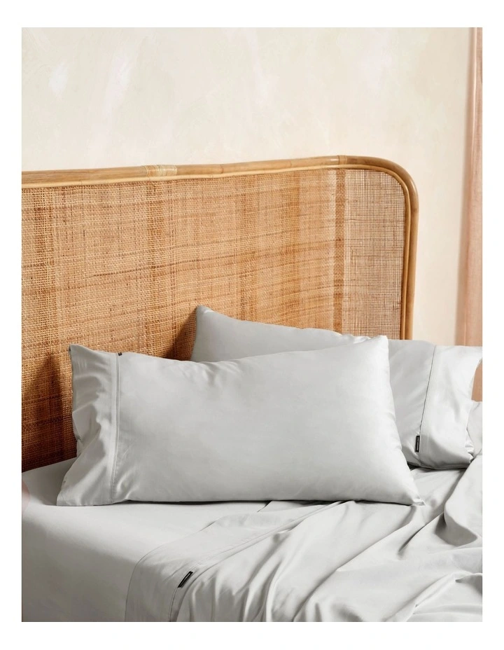 Linen House Nara Bamboo Cotton 400TC Sheet Set Silver 4 Linen House Nara Bamboo Cotton 400TC Sheet Set Silver - Image 2