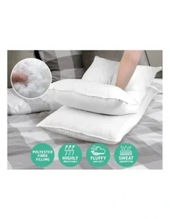 King Size 4 Pack Bed Pillow Medium*2 Firm*2 Microfibre Fiiling -Bedding Shop 780386140 3 720x928
