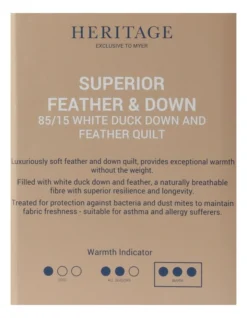 Heritage 85/15 Duck Down & Feather Quilt White -Bedding Shop 780640750 5 720x928