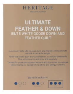 Heritage 85/15 Goose Down & Feather Quilt White -Bedding Shop 780640840 5 720x928