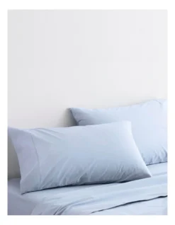 Organic Cotton Percale 300TC Sheet Set In Soft Blue -Bedding Shop 787425400 3 720x928