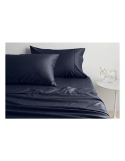 Organic Cotton Sateen 400TC Sheet Set In Midnight