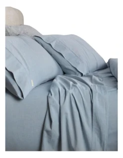 Reilly Fitted Sheet In Chambray -Bedding Shop 791132590 2 720x928