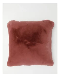 Heritage Amelie Faux Fur Cushion Withered Rose