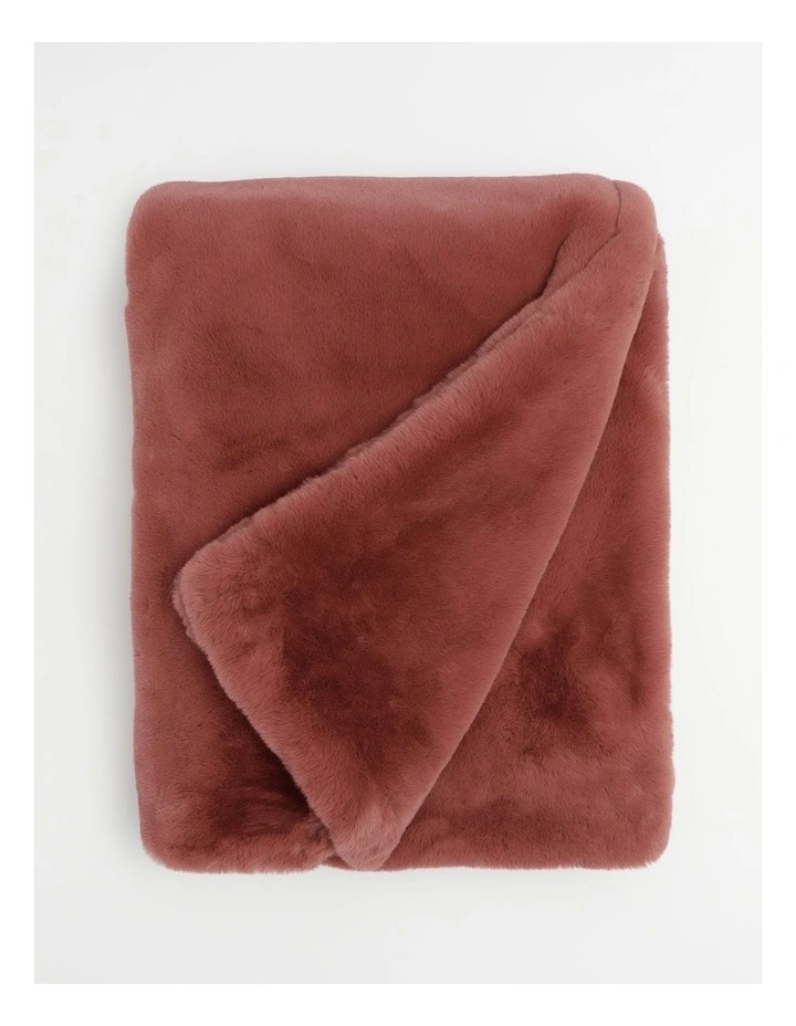 Heritage Amelie Faux Fur Throw Withered Rose 3 Heritage Amelie Faux Fur Throw Withered Rose