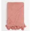 Melaky Knitted Tassel Throw Pink Clay -Bedding Shop 798600880 1 720x928