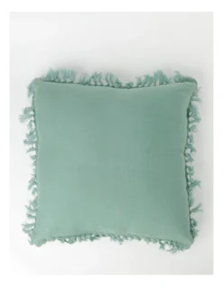 Moreton Tassle Linen Square Cushion Sea Mist