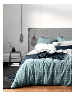 French Stripe Bedlinen Collection In Atlantic