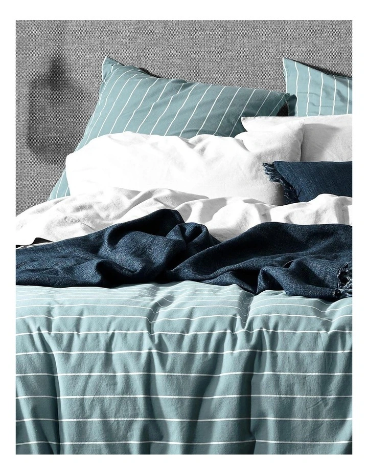 French Stripe Bedlinen Collection In Atlantic 4 French Stripe Bedlinen Collection In Atlantic - Image 2