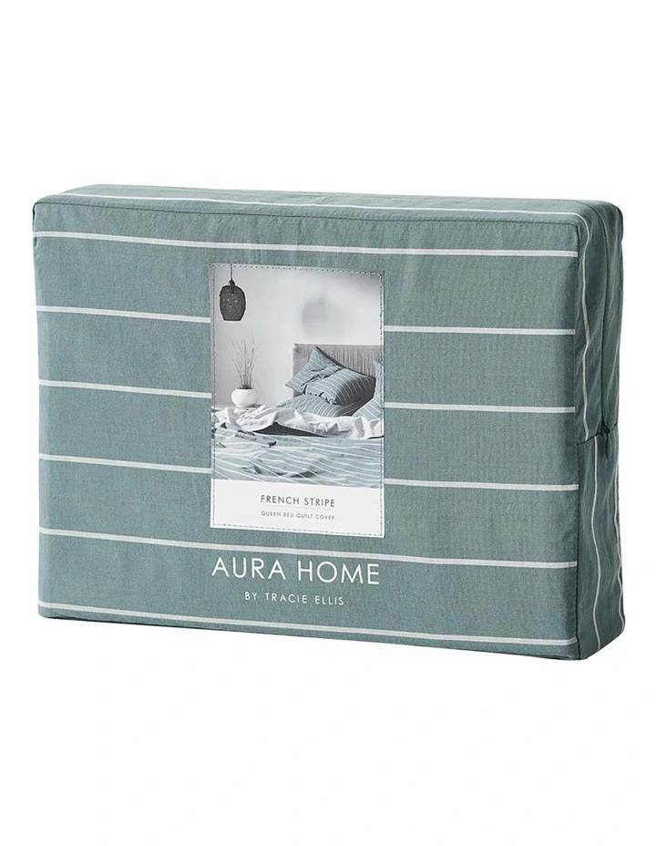 French Stripe Bedlinen Collection In Atlantic 6 French Stripe Bedlinen Collection In Atlantic - Image 4