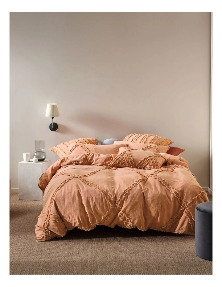 Linen House Heather Quilt Cover Set In Brandy Brown 3 Linen House Heather Quilt Cover Set In Brandy Brown