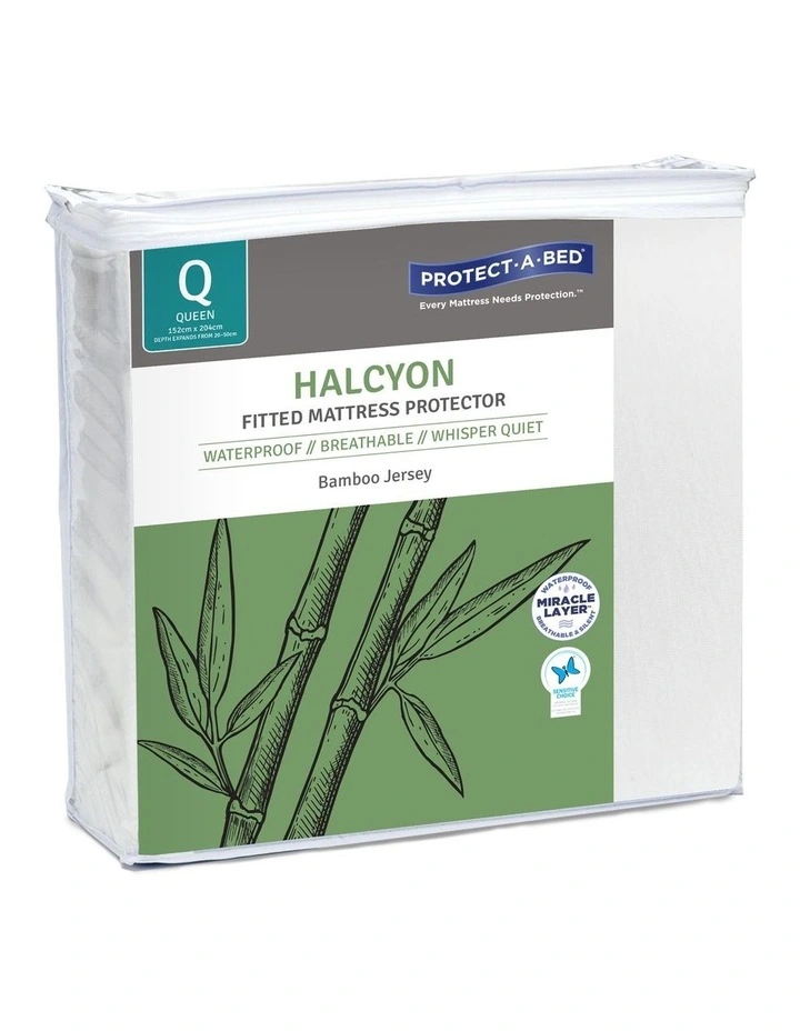 Halcyon Bamboo Jersey Waterproof Fitted Mattress Protector 3 Halcyon Bamboo Jersey Waterproof Fitted Mattress Protector