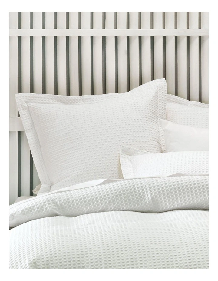 Linen House Deluxe Waffle Quilt Cover Set White 4 Linen House Deluxe Waffle Quilt Cover Set White - Image 2