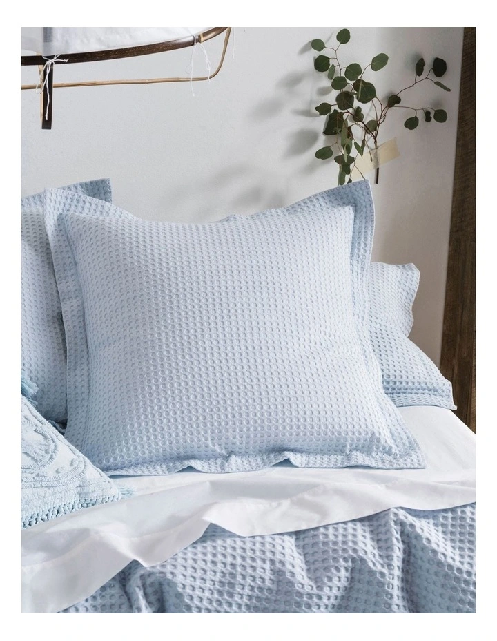 Linen House Deluxe Waffle Quilt Cover Set In Soft Blue 5 Linen House Deluxe Waffle Quilt Cover Set In Soft Blue - Image 3