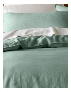 Sandy Cape Washed Belgian Linen Quilt Cover Set Eucalyptus -Bedding Shop 832967560 832967920 3 720x928