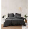 Linen House Nara 400TC Bamboo Cotton Quilt Cover Set Charcoal -Bedding Shop 832974130 832975300 1 720x928