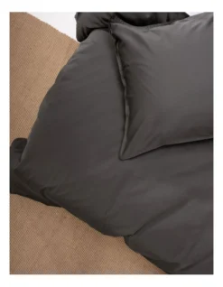 Linen House Nara 400TC Bamboo Cotton Quilt Cover Set Charcoal 7 Linen House Nara 400TC Bamboo Cotton Quilt Cover Set Charcoal -Bedding Shop 832974130 832975300 2 720x928