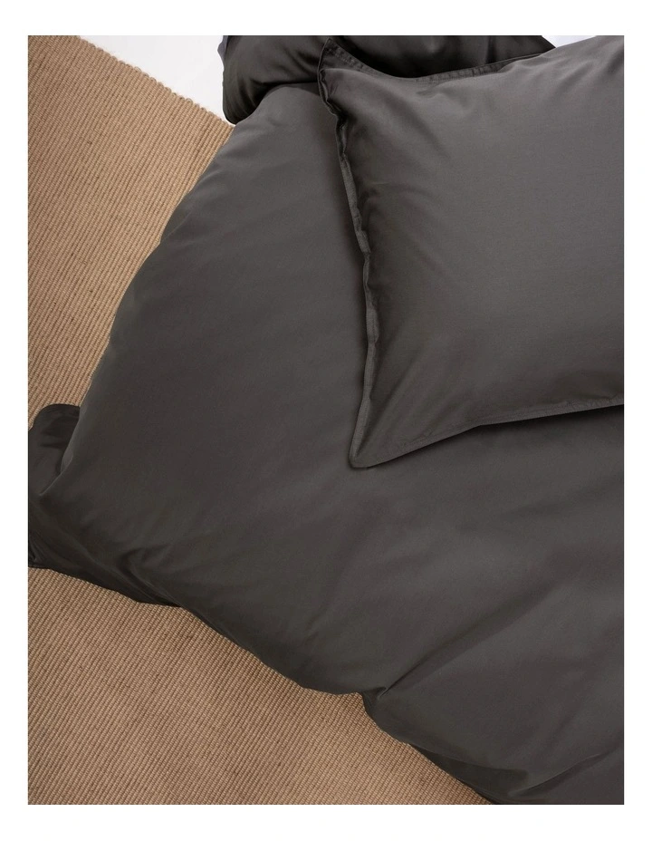 Linen House Nara 400TC Bamboo Cotton Quilt Cover Set Charcoal 4 Linen House Nara 400TC Bamboo Cotton Quilt Cover Set Charcoal - Image 2