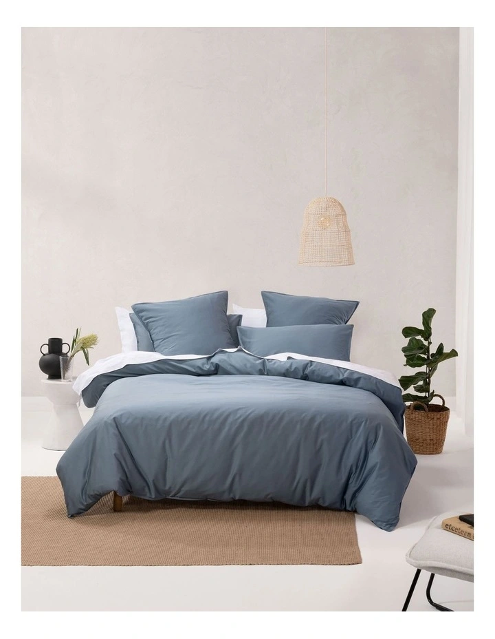 Linen House Nara 400TC Bamboo Cotton Quilt Cover Set Bluestone 3 Linen House Nara 400TC Bamboo Cotton Quilt Cover Set Bluestone