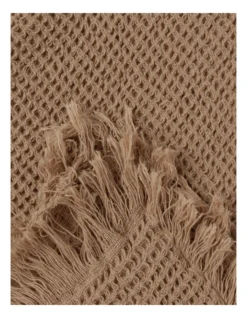 Norco Organic Cotton Waffle Throw Sandstone -Bedding Shop 833419990 2 720x928