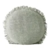 Vintage Linen Fringe 45cm Round Cushion In Sage 1 Vintage Linen Fringe 45cm Round Cushion In Sage -Bedding Shop 840238750 1 720x928