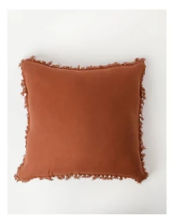 AHG Moreton Tassle Linen Cushion In Earth