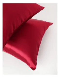 Heritage Silk Front Pillowcase Pair In Red -Bedding Shop 853953850 913360150 4 720x928