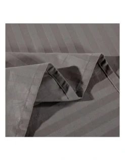 Kensington 1200 Thread Count 100% Egyptian Cotton Sheet Set Stripe Hotel Grade In Charcoal -Bedding Shop 858078640 4 720x928