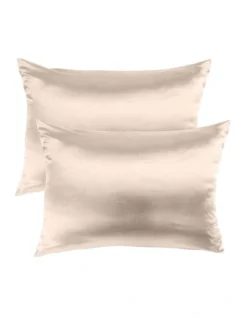 Mulberry Soft Silk Hypoallergenic Pillowcase Twin Pack 51x76cm In Light Pink