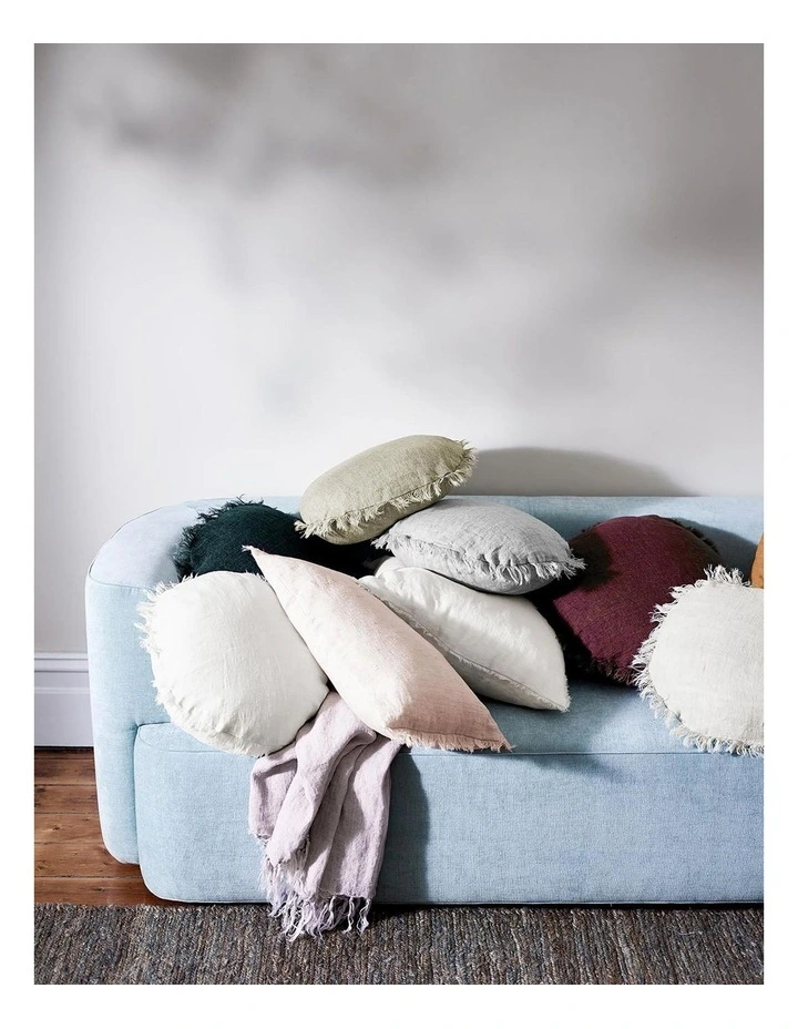 Vintage Linen Fringe Cushion In Bronze 4 Vintage Linen Fringe Cushion In Bronze - Image 2