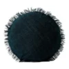 Vintage Linen Fringe 45cm Round Cushion In Slate -Bedding Shop 868789090 1 720x928