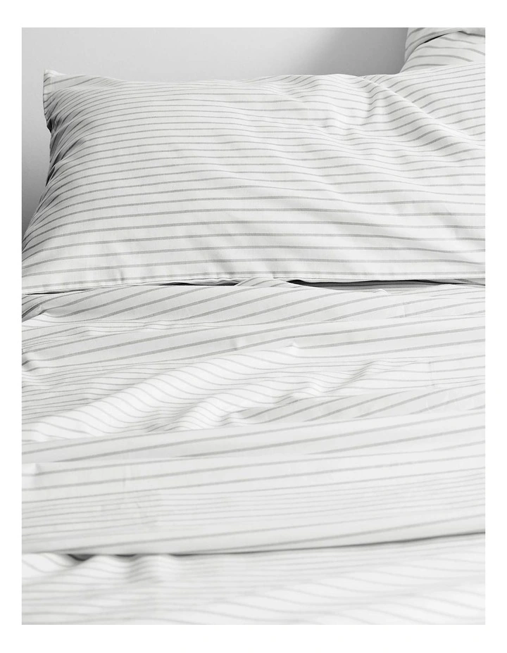 Vintage Stripe Sheet Set In Dove 4 Vintage Stripe Sheet Set In Dove - Image 2