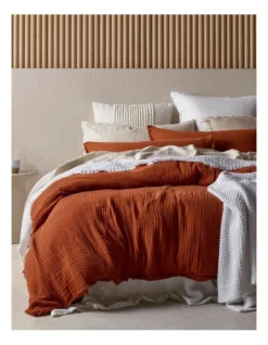 Alawa Cotton Gauze Quilt Cover Set In Earth