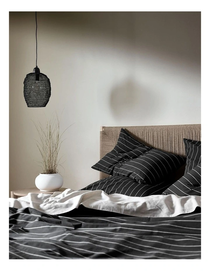 French Stripe Bedlinen Collection In Black 4 French Stripe Bedlinen Collection In Black - Image 2